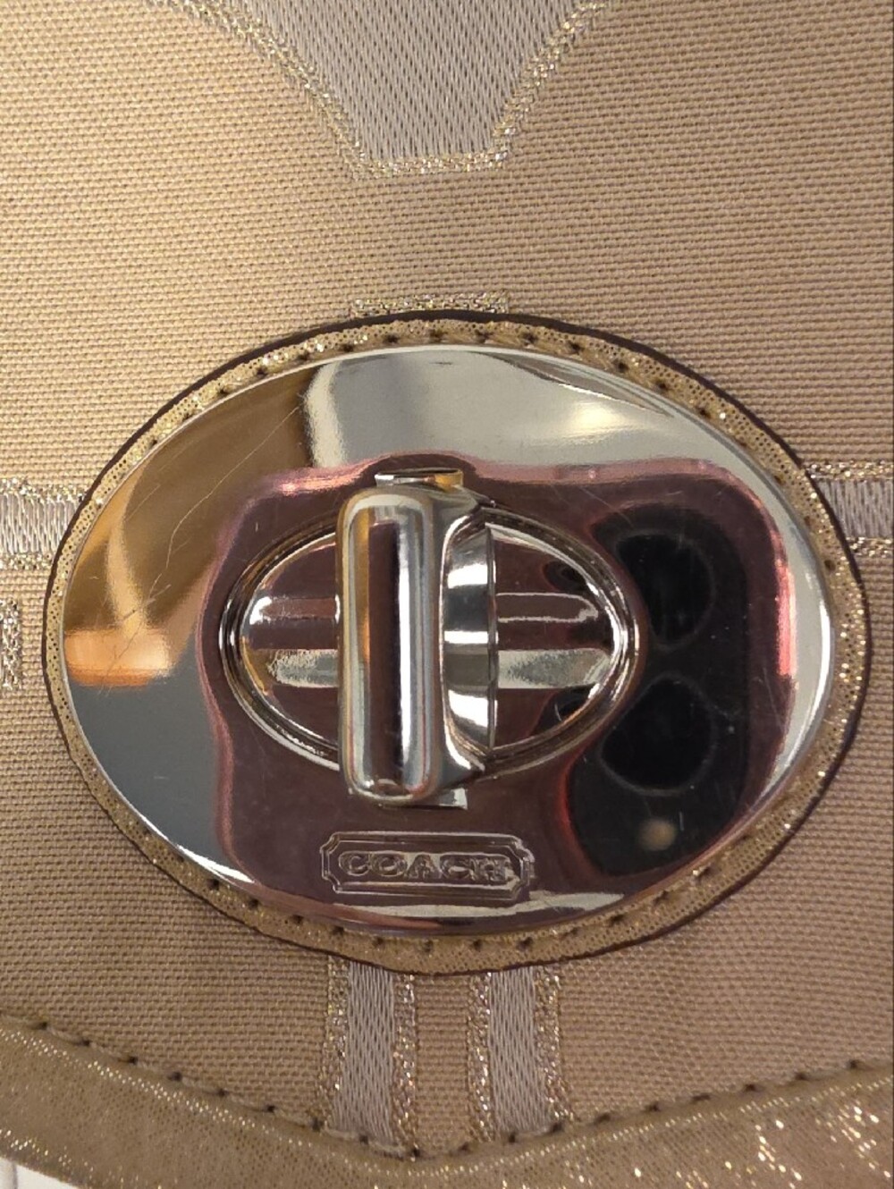 COACH POPPY SIGNATURE SATEEN LUREX BACKPACK - Picture 2 of 16